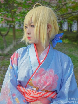 《Fate Stay Night》Saber晴着ver.~吾王和服新年挂画 C O S P L A Y_Saber 晴着ver. (5)