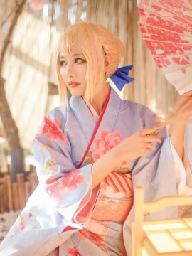 《Fate Stay Night》Saber晴着ver.~吾王和服新年挂画 C O S P L A Y_就酱紫啦w (1)