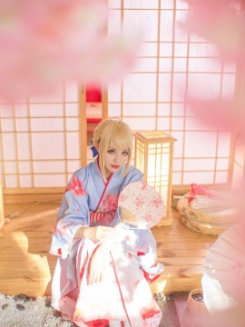 《Fate Stay Night》Saber晴着ver.~吾王和服新年挂画 C O S P L A Y_就酱紫啦w (3)