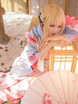 《Fate Stay Night》Saber晴着ver.~吾王和服新年挂画 C O S P L A Y_就酱紫啦w (12)