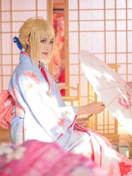 《Fate Stay Night》Saber晴着ver.~吾王和服新年挂画 C O S P L A Y_就酱紫啦w (14)