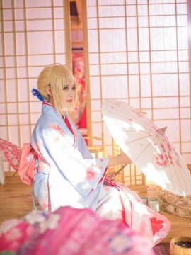 《Fate Stay Night》Saber晴着ver.~吾王和服新年挂画 C O S P L A Y_就酱紫啦w (15)