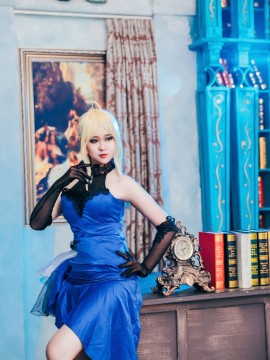 《FateGrand Order》extella saber礼服 C O S P L A Y_Fate---saber蓝礼服 (11)