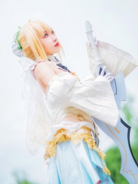 《Fate Grand Order》尼禄花嫁满破 C O S P L A Y_尼禄 花嫁二破 (7)