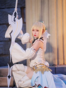 《Fate Grand Order》尼禄花嫁满破 C O S P L A Y_尼禄 花嫁二破 (3)